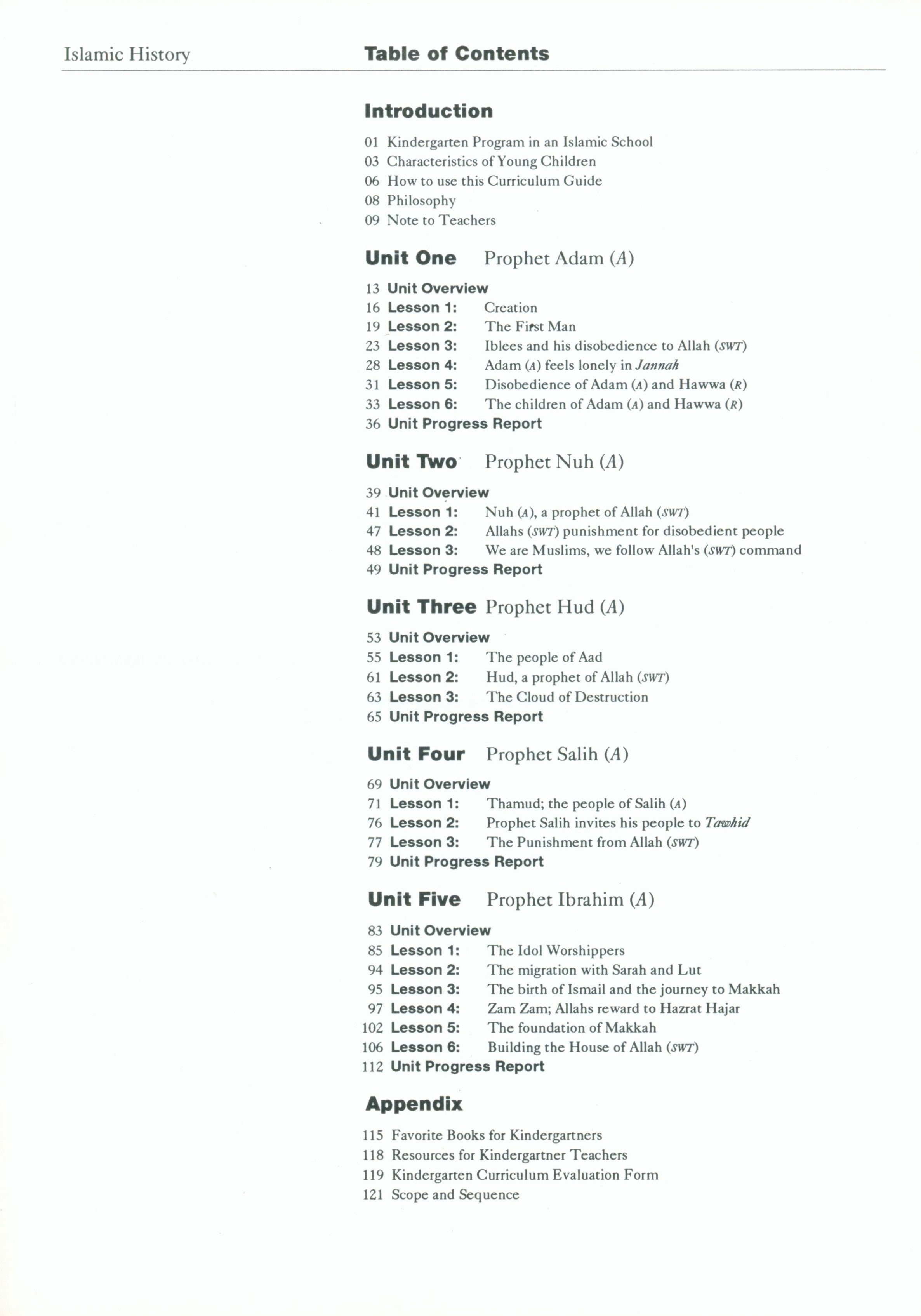 IQRA' Kindergarten Curriculum Volume 1 - Islamic History