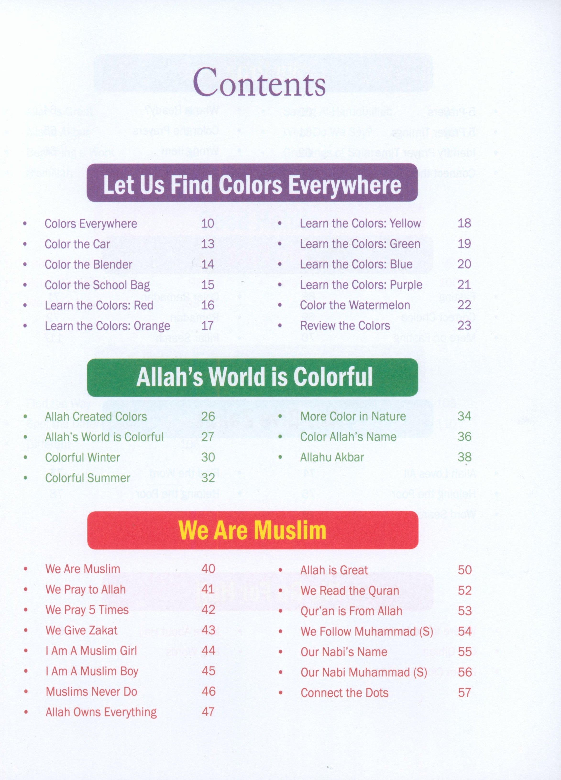 Weekend Learning Islamic Studies Level Junior Kindergarten