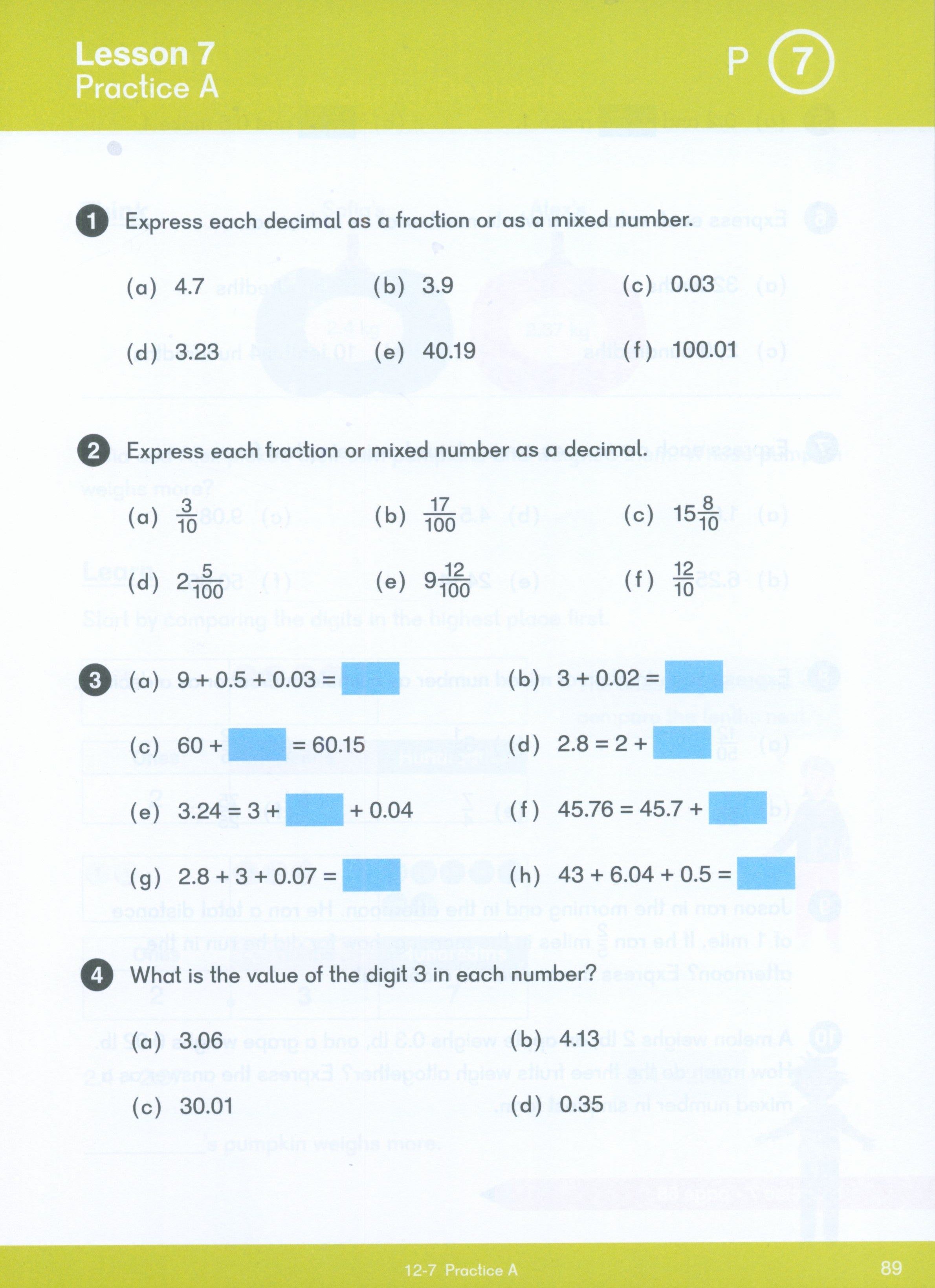 كتاب أبعاد الرياضيات 4B
