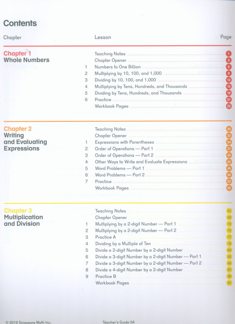 Dimensions Math Teacher's Guide 5A