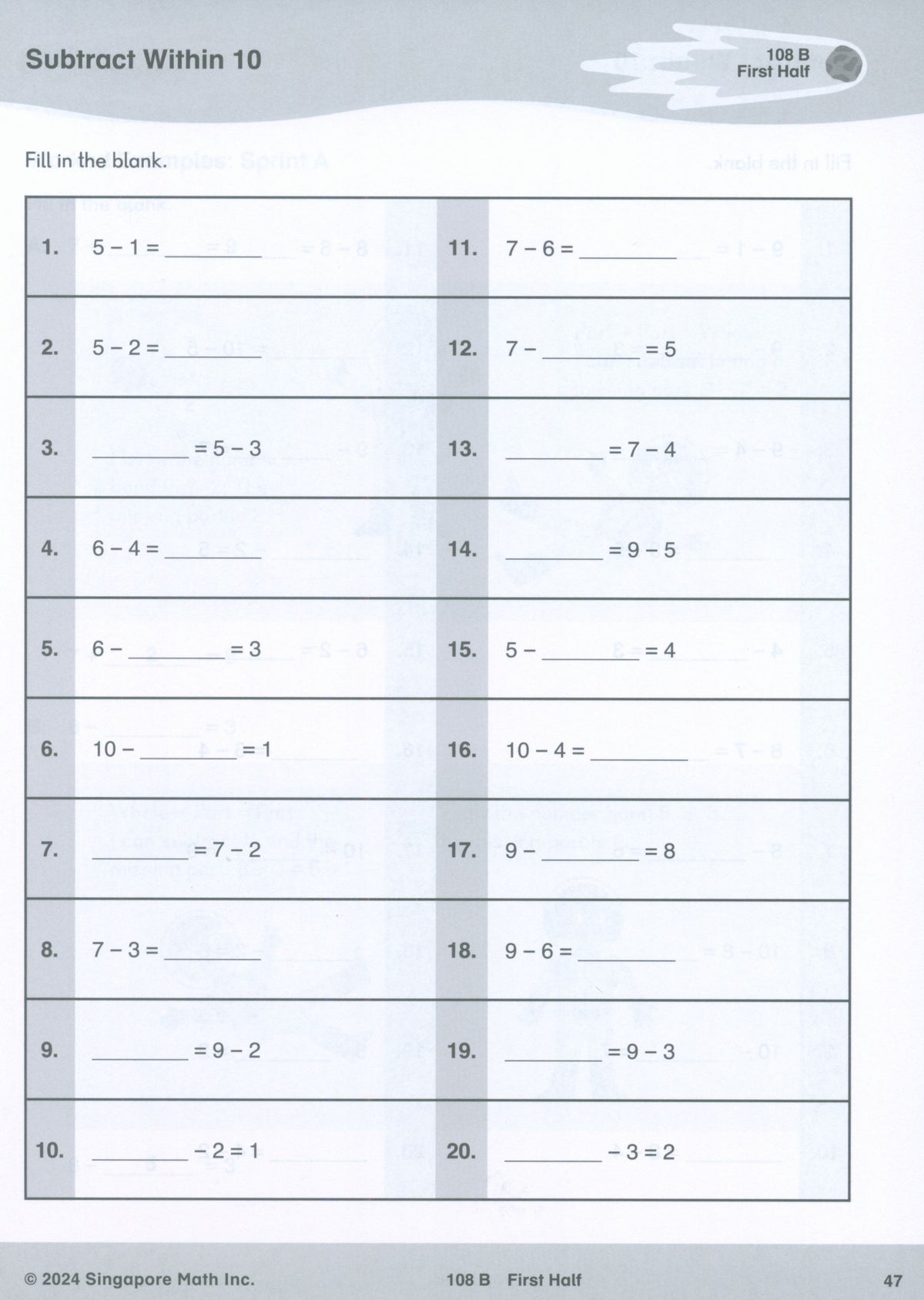 Singapore Math® Sprints 1