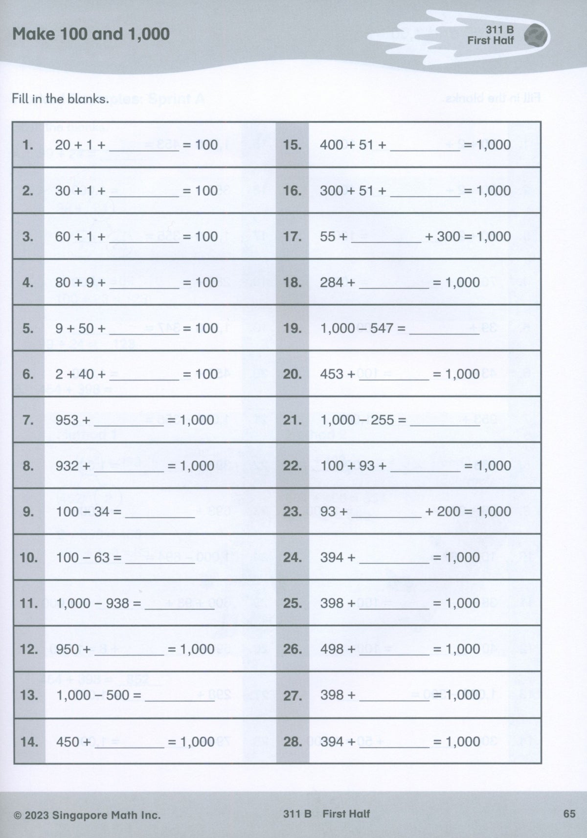 Singapore Math® Sprints 3