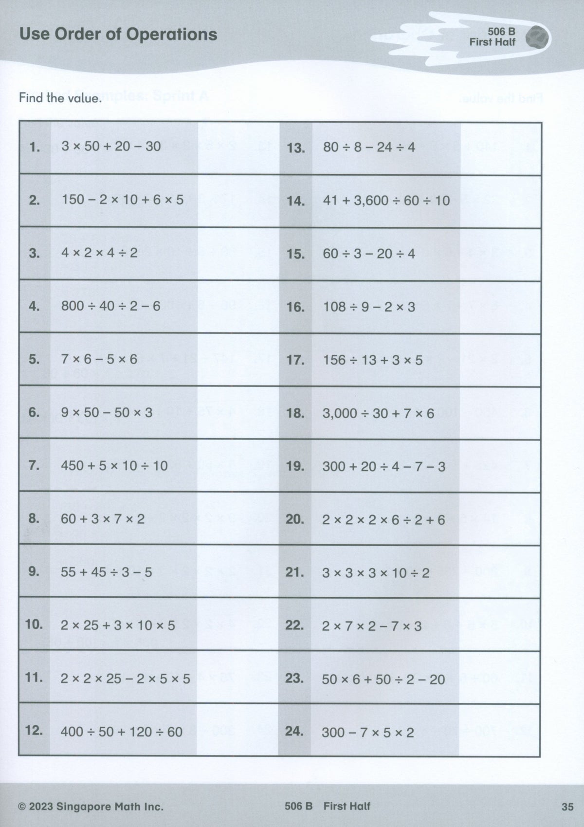 Singapore Math® Sprints 5