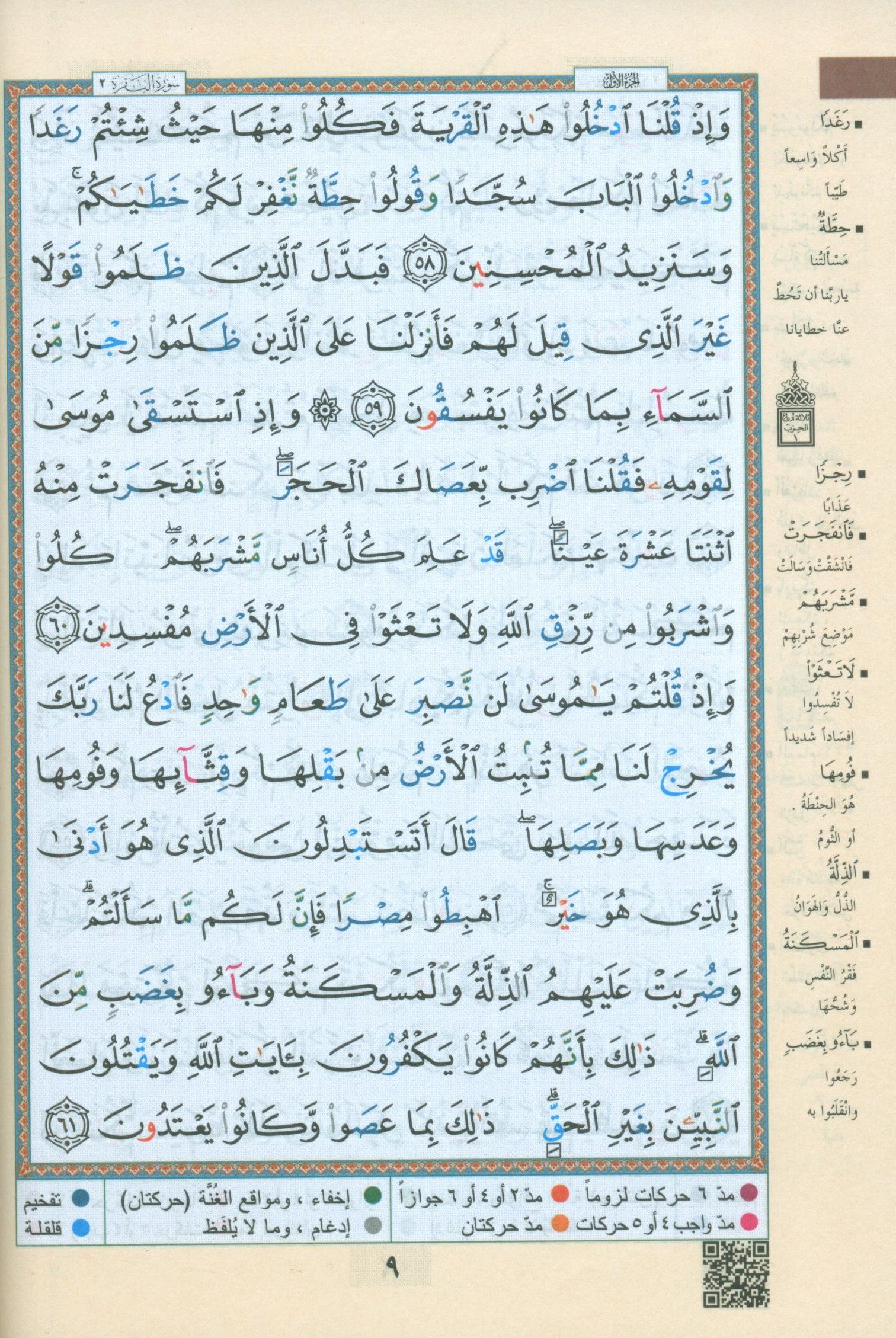 Color Coded Tajweed Quran Flexible Cover Size 5.5'' x 8'' مصحف التجويد