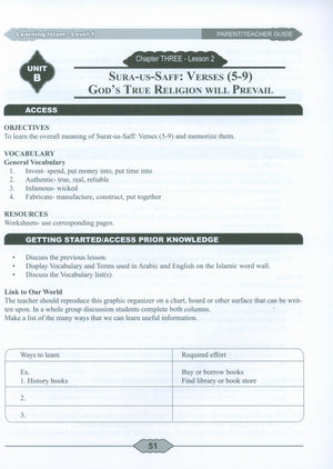 Learning Islam Weekend Edition Teacher / Parent Guide Level 1 (7th Grade)