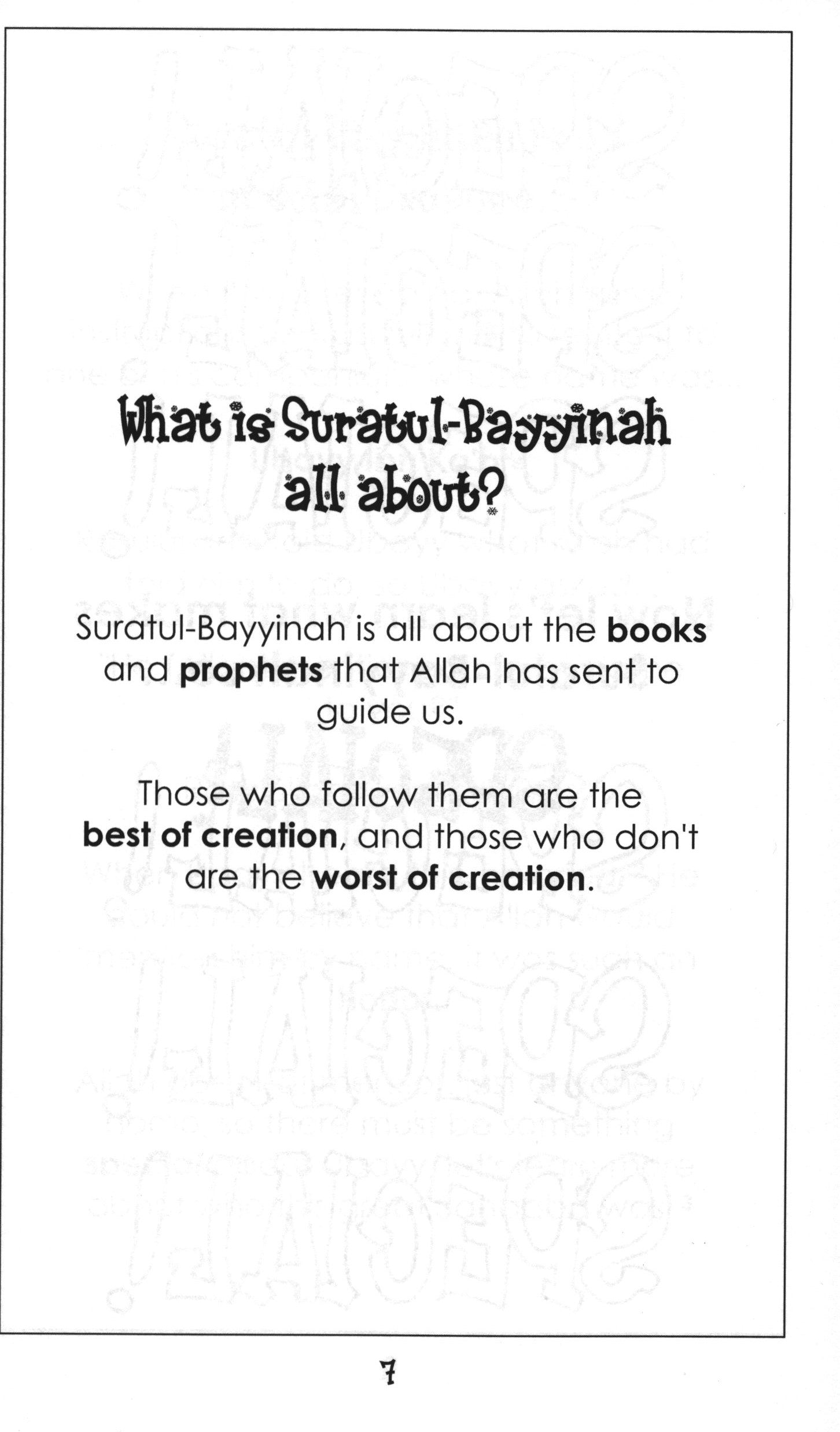 Mini Tafseer Book Suratul Bayyinah (Surah 98)