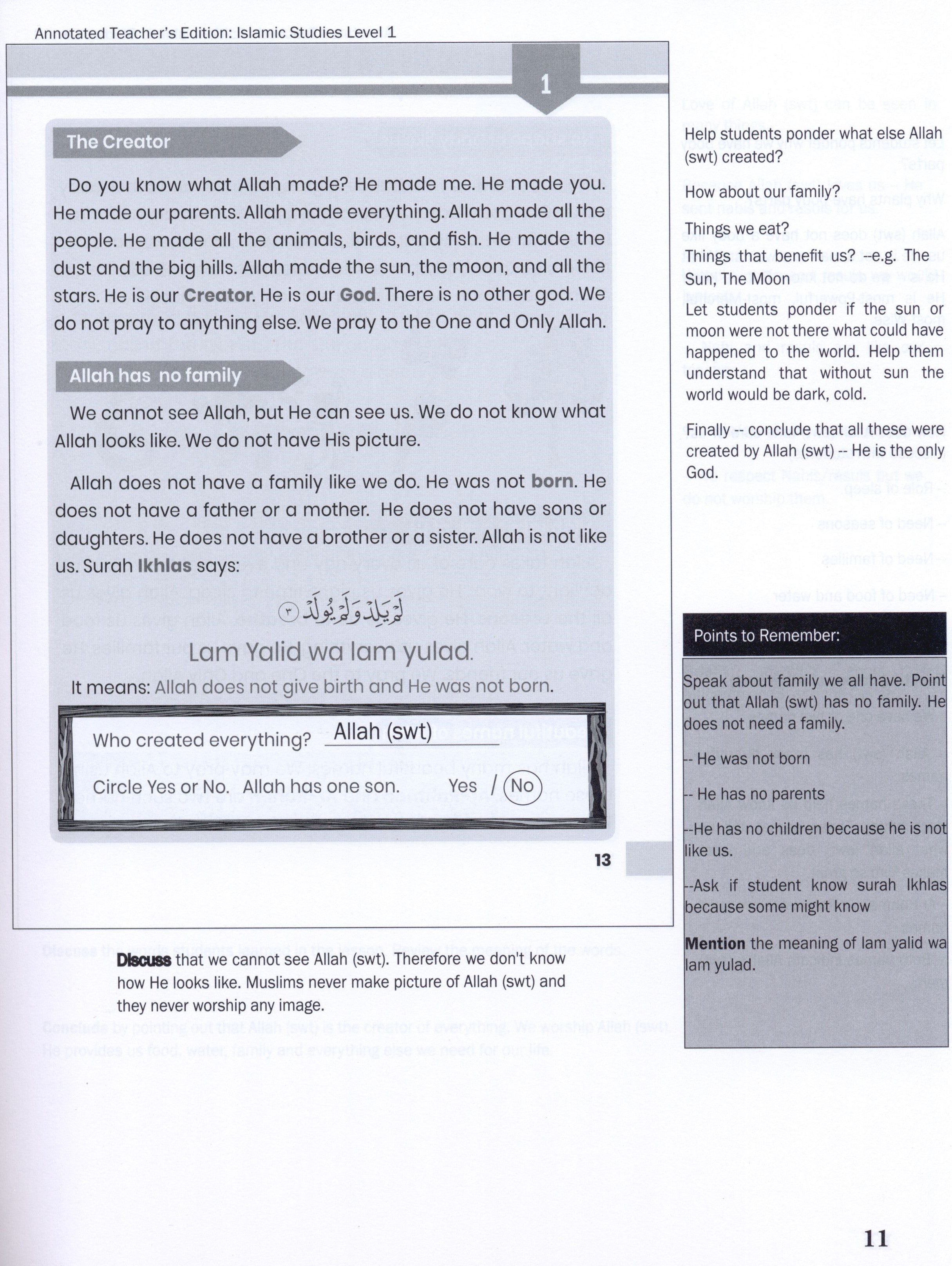 Weekend Learning Islamic Studies Teacher Manual Level 1