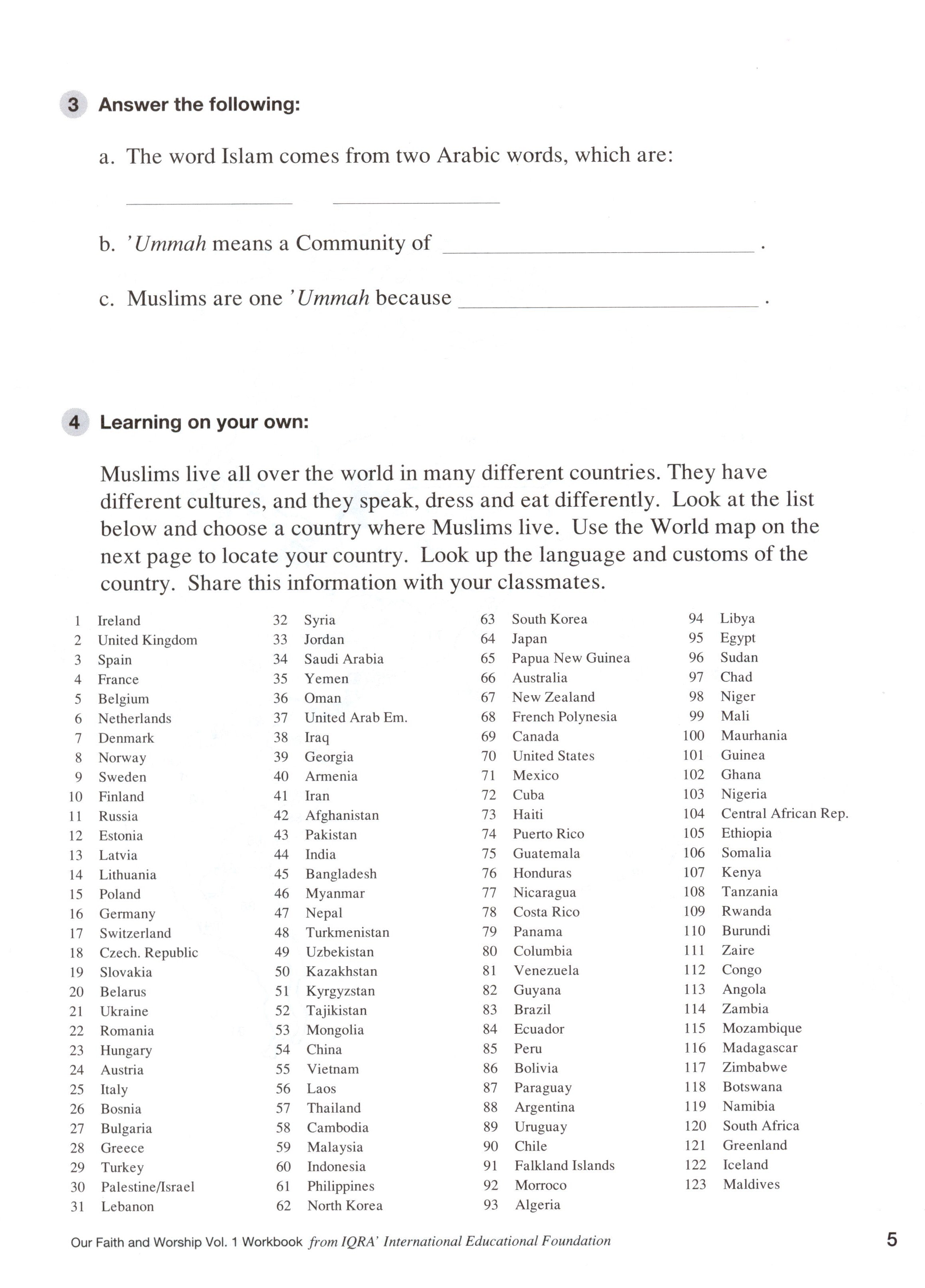 Our Faith and Worship Workbook Volume 1