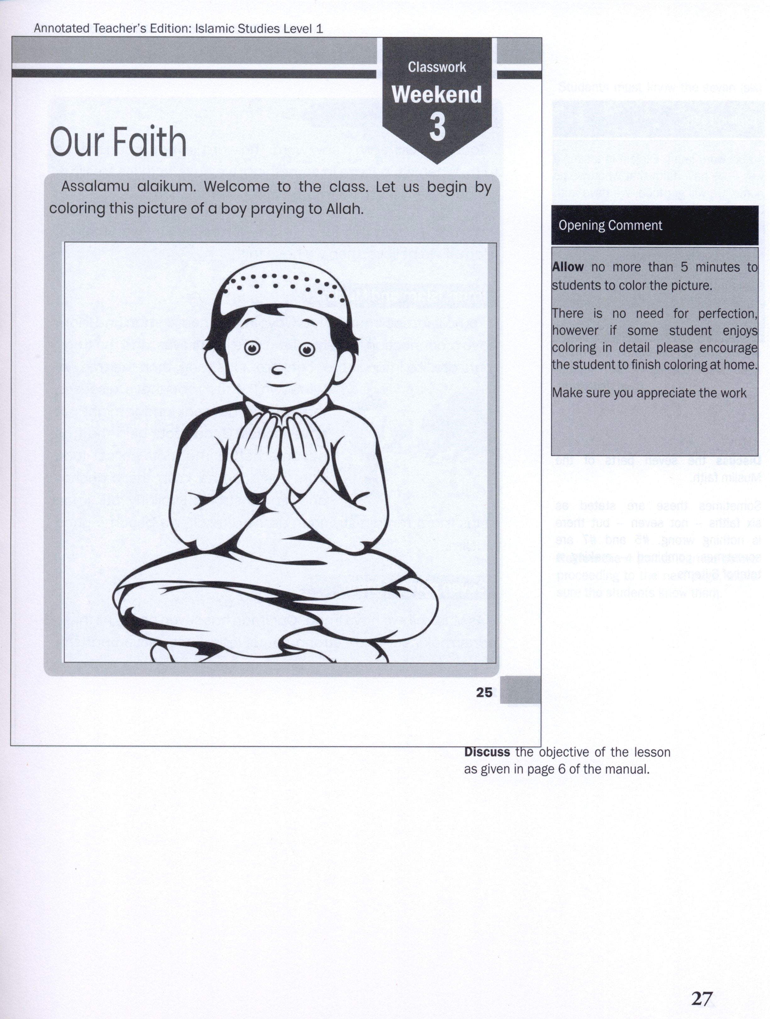 Weekend Learning Islamic Studies Teacher Manual Level 1