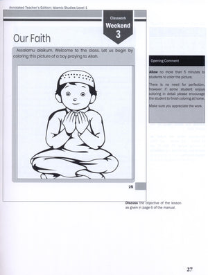 Weekend Learning Islamic Studies Teacher Manual Level 1