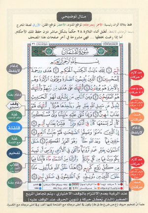 Color Coded Tajweed Quran From Surah Al-Ahqaf to Surah Al-Nas Parts 26 to 30 Size 7
