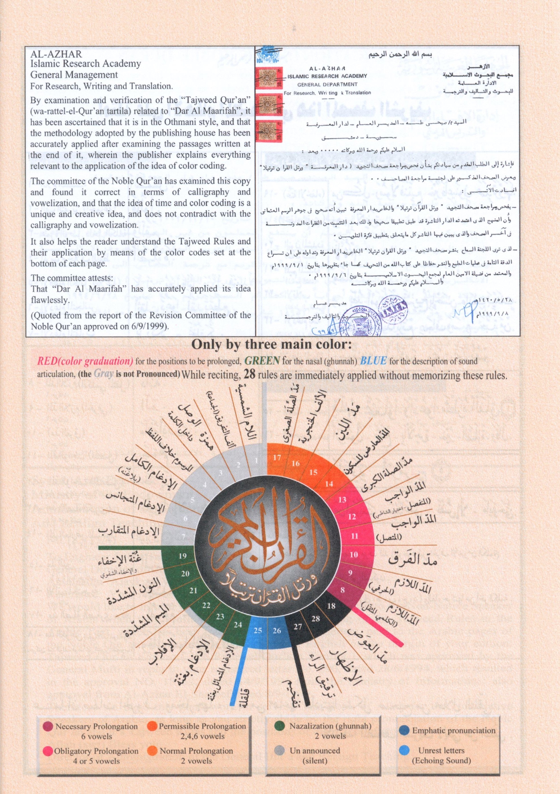 تجويد القرآن مع ترجمة إنجليزية وحرفي 7 × 9