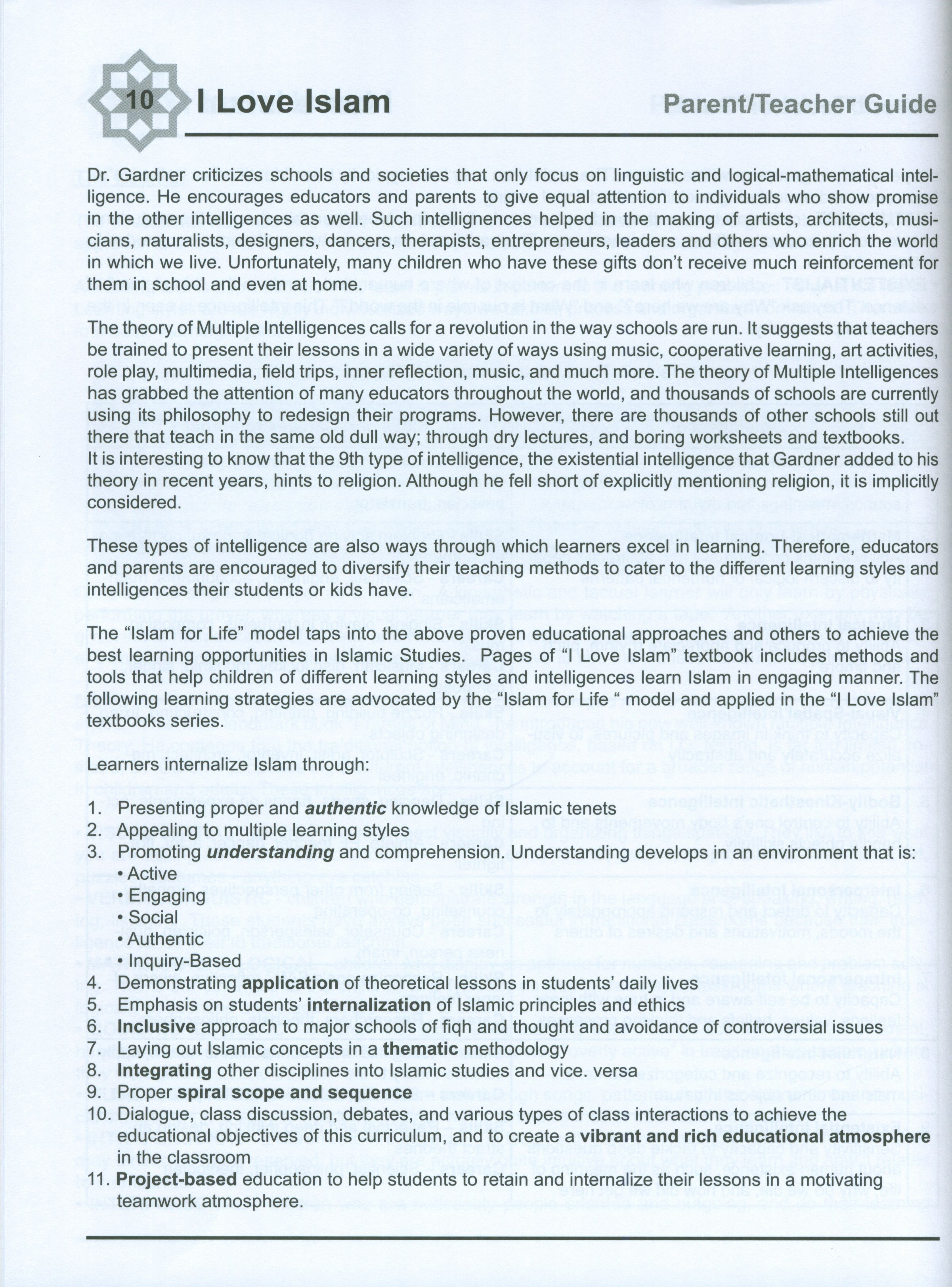 I Love Islam Teacher / Parent Guide Level 5