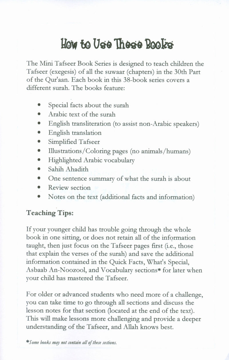 Mini Tafseer Book Suratu 'Abasa (Surah 80)